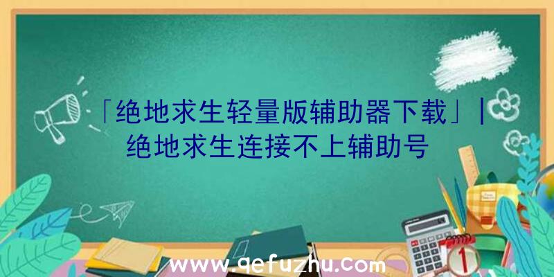 「绝地求生轻量版辅助器下载」|绝地求生连接不上辅助号